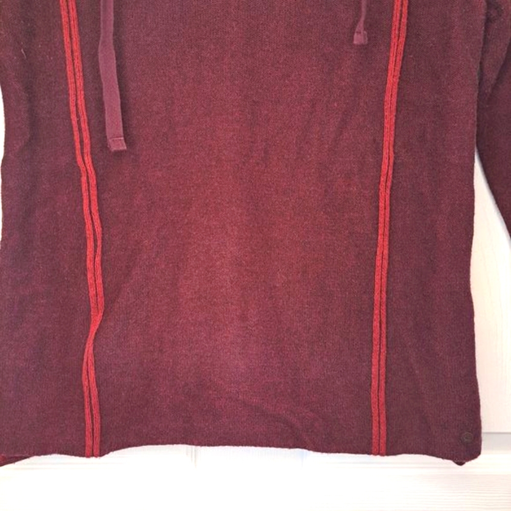 Eddie Bauer Chunky Burgundy Red Hooded Sweater Size Small - Picture 4 of 7